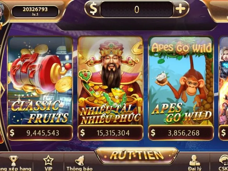 Màn hình một trò chơi slot game tại MCW18 với các biểu tượng đầy màu sắc và hiệu ứng ánh sáng rực rỡ, hứa hẹn những vòng quay đầy kịch tính và cơ hội trúng jackpot.